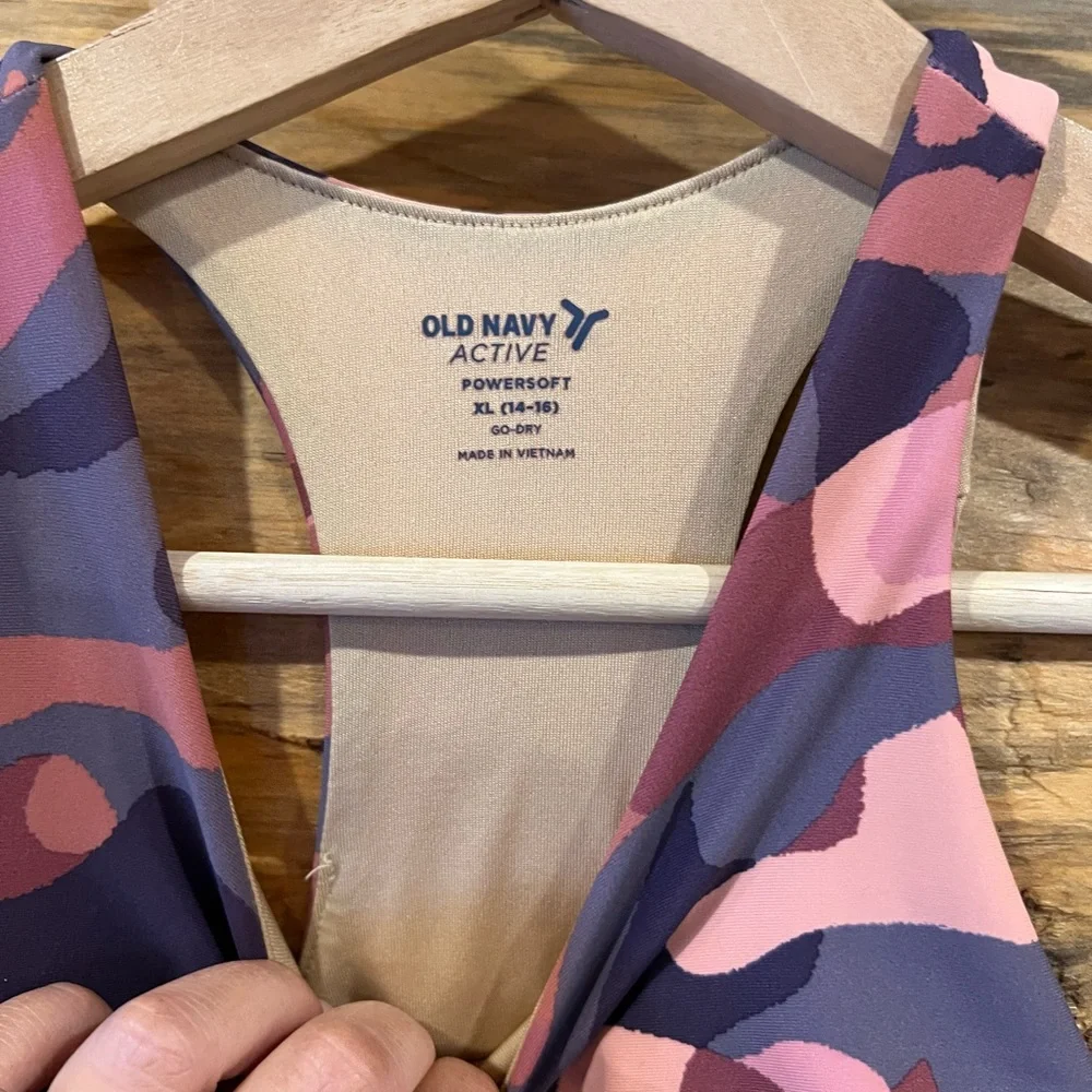 Old Navy Camo PowerSoft Longline Sports Bra for Girls